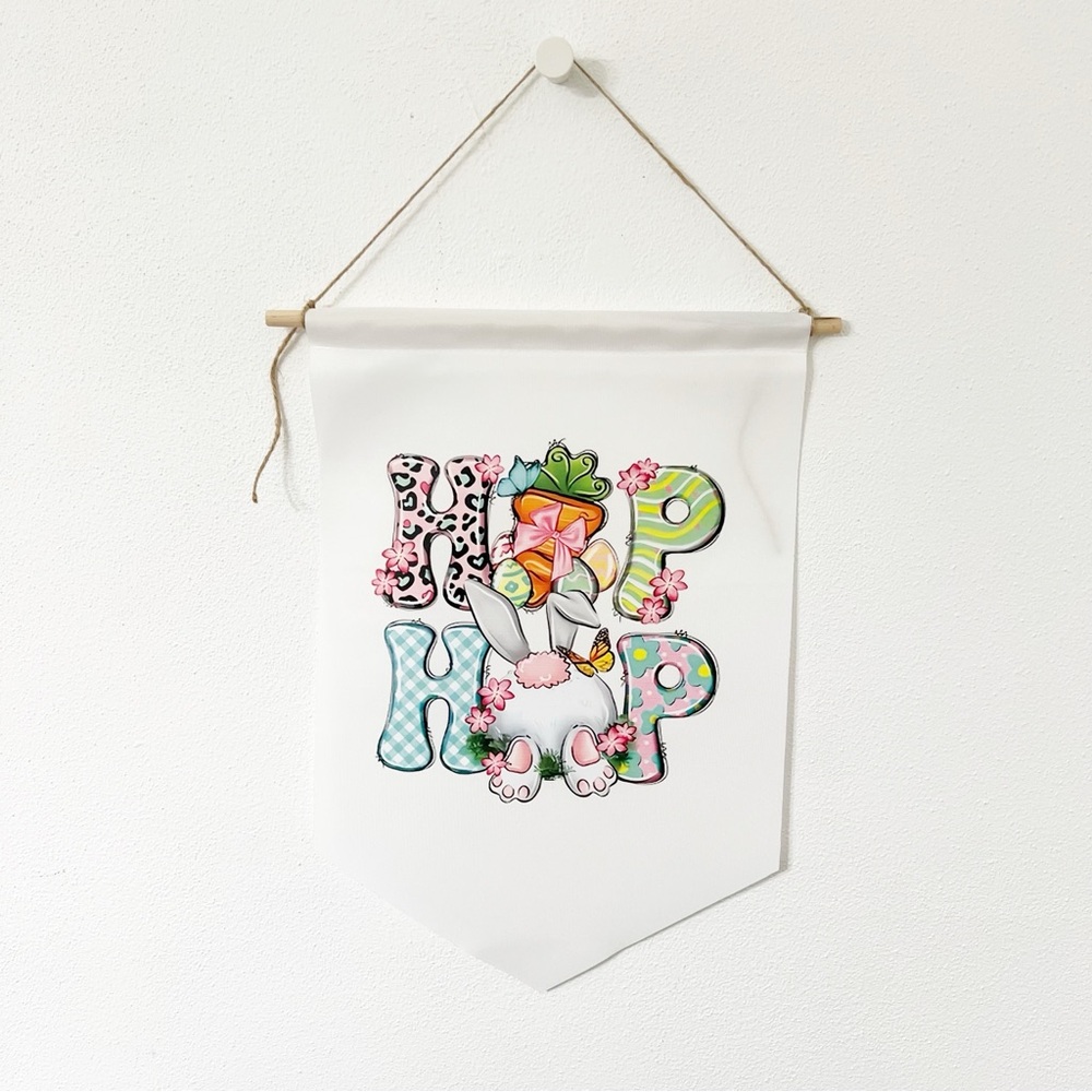 “HIP HOP” Easter Bunny Wall Banner – 18x12 Indoor/Outdoor Décor